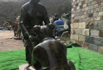 街道孝道雕塑 仿銅景觀人物雕塑 彩繪文化雕塑