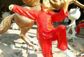 玻璃鋼武術(shù)雕塑 烤漆練拳雕塑 大型練拳雕塑