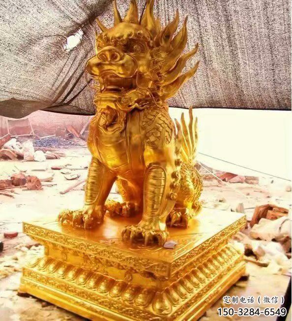 房地產(chǎn)麒麟雕塑，仿古動(dòng)物雕塑，玻璃鋼材質(zhì)雕塑