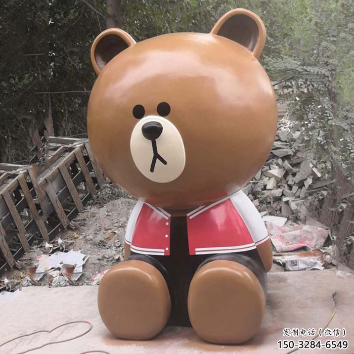 房地產(chǎn)布朗熊雕塑，仿古動(dòng)漫雕塑，玻璃鋼卡通制造