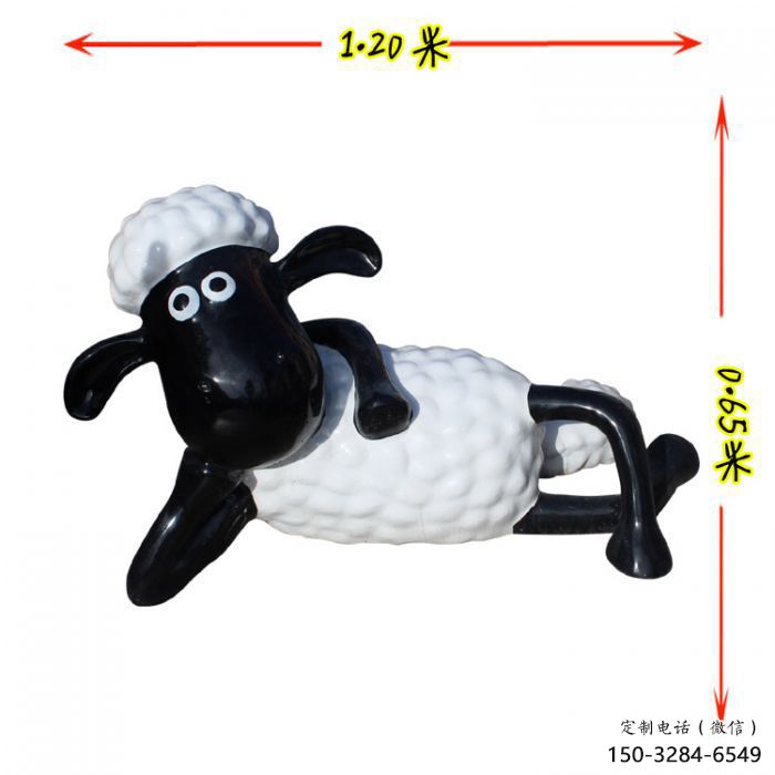 街道小羊雕塑，彩繪動(dòng)物雕塑，動(dòng)漫玻璃鋼效果