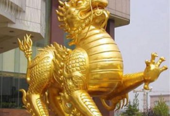 大型麒麟雕塑，鍍金動物雕塑，鍍金工藝