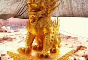 房地產(chǎn)麒麟雕塑，仿古動物雕塑，玻璃鋼材質(zhì)雕塑