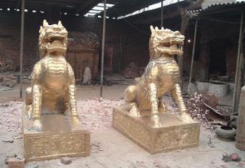 公園麒麟雕塑，仿銅動物雕塑，玻璃鋼造型雕塑