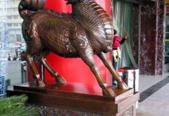 加工麒麟雕塑廠家，仿銅動物雕塑，抽象效果