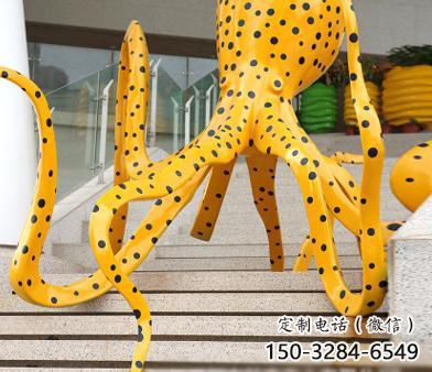 玻璃鋼章魚雕塑廠家，仿真彩繪工藝，景觀動(dòng)物小品