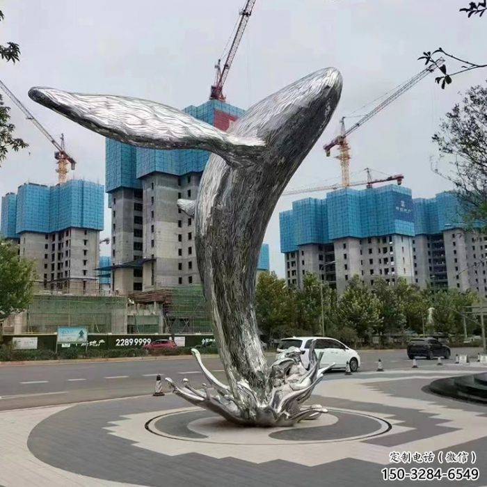 鯨魚雕塑廠家，烤漆彩繪工藝，公園廣場景觀雕塑