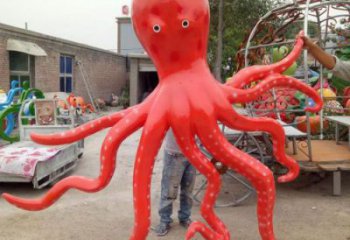 玻璃鋼章魚雕塑廠家，仿真彩繪工藝，公園動物小品