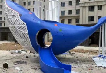 鯨魚(yú)雕塑廠家，烤漆彩繪工藝，公園景觀擺件