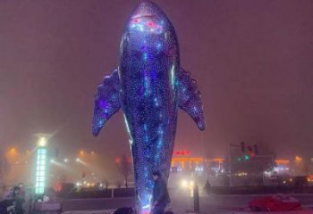 大型鯨魚雕塑，鏤空燈光原理，廣場動物擺件