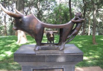 動物水牛雕塑，田間景觀小品，抽象原理