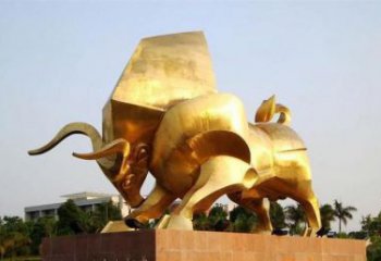 廣場(chǎng)水牛雕塑，田間景觀小品，抽象原理