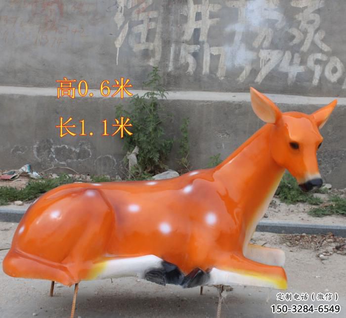 彩繪梅花鹿雕塑，彩繪工藝，玻璃鋼動物雕塑廠家