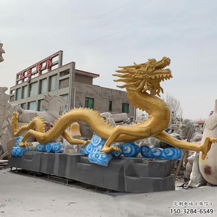 烤漆龍形雕塑廠家，動(dòng)物擺件，城市園林?jǐn)[件