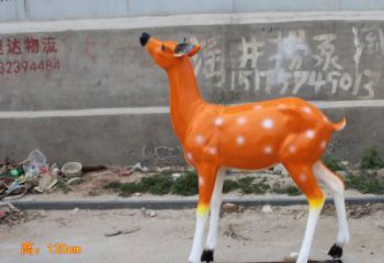 抽象梅花鹿雕塑，彩繪工藝，玻璃鋼動物雕塑廠家