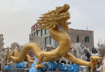 大型龍形雕塑廠家，動物擺件，城市園林擺件