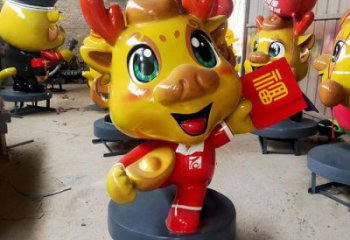 卡通龍形雕塑廠家，動(dòng)漫動(dòng)物小品，彩繪工藝效果