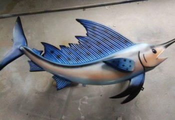 卡通廣場劍魚雕塑廠家，戶外街頭雕塑，海洋生物雕塑