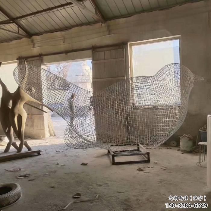 街道鳥類雕塑，動物小品，鏤空工藝效果