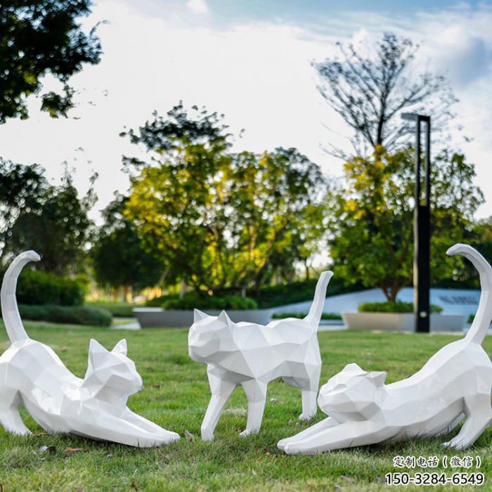 操場(chǎng)小貓雕塑提供，公園主題，幾何工藝