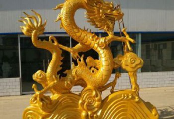 大型龍頭雕塑，玻璃鋼雕塑廠家，房地產(chǎn)售樓處擺件