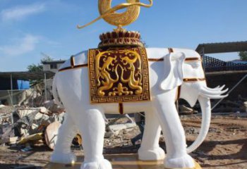 仿真小象雕塑，現(xiàn)代卡通主題，彩繪工藝制作