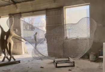 街道鳥類雕塑，動物小品，鏤空工藝效果