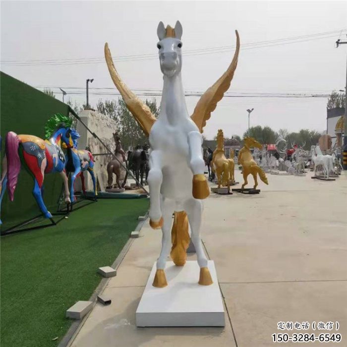 公園天馬雕塑廠家，廣場園林主題，仿古工藝