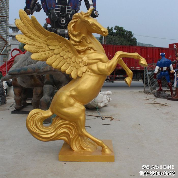 廣場(chǎng)天馬雕塑廠家，動(dòng)物擺件，仿古工藝