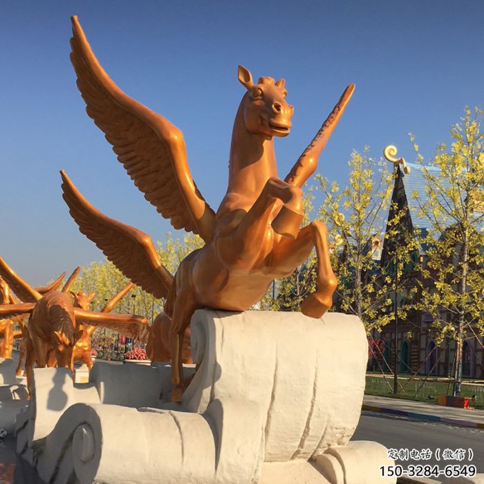提供售樓部天馬雕塑，景觀題材，抽象工藝效果