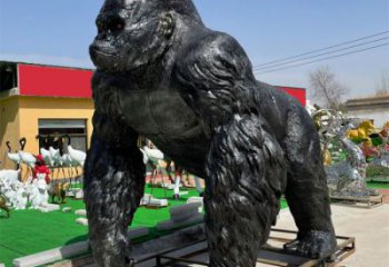 酒店猩猩雕塑廠家，家禽主題，鍍銅工藝