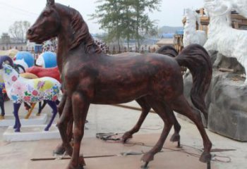 庭院小馬雕塑廠家，動物小品，廣場擺件
