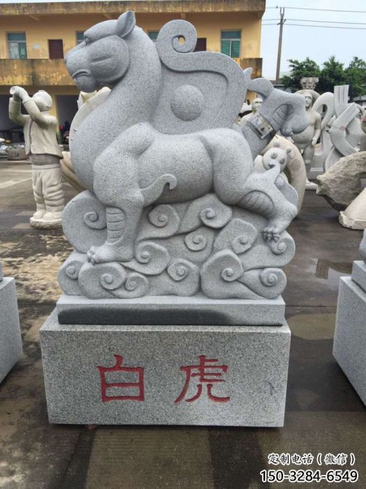 仿真白虎雕塑，拉絲海洋雕塑，抽象效果