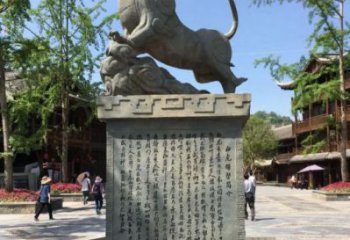 售樓部白虎雕塑，仿銅動物雕塑，彩繪題材
