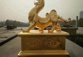 小區(qū)白虎雕塑廠家，拉絲動物雕塑，抽象效果