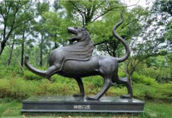 戶外白虎雕塑制造商，鍍銅神獸雕塑，公園動物小品