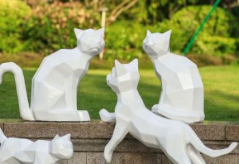 廣場(chǎng)貓咪雕塑廠家，卡通動(dòng)物雕塑，抽象效果
