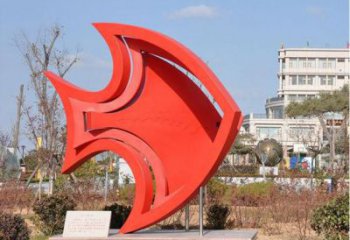 廣場(chǎng)魚(yú)形雕塑，鏤空海洋雕塑，烤漆工藝制造