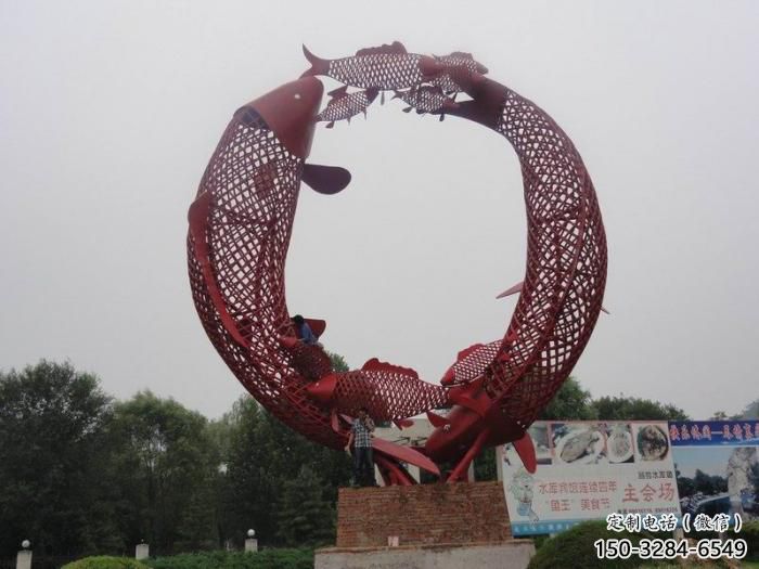 公園魚形雕塑，彩繪海洋雕塑，卡通主題