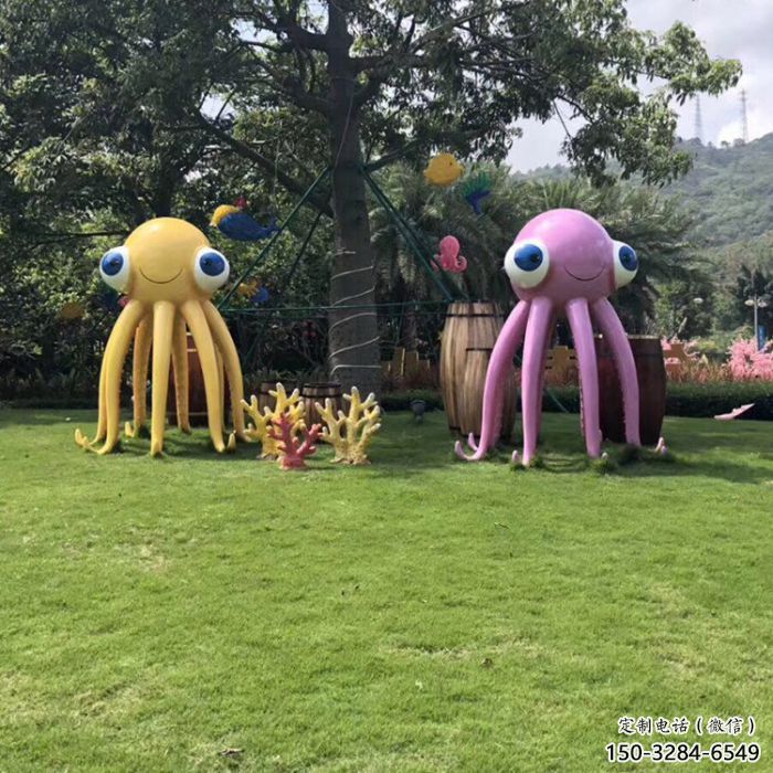 房地產(chǎn)烏賊雕塑廠家，仿古動漫雕塑，彩繪工藝制造