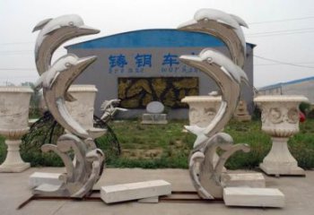 廣場(chǎng)魚(yú)形雕塑廠家，卡通水景雕塑，抽象效果