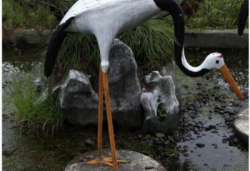 小區(qū)白鷺雕塑，戶外鳥類擺件雕塑，抽象效果
