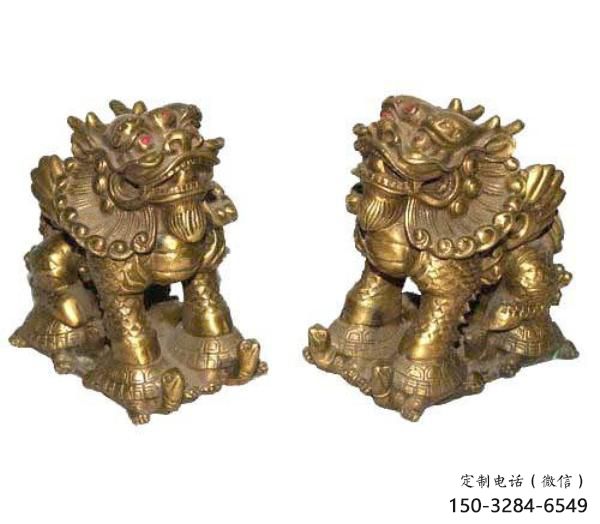 仿真貔貅雕塑，景觀動(dòng)物雕塑，鍍銅工藝
