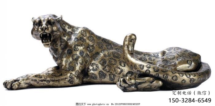 步行街獵豹雕塑，鍛造動物雕塑，仿真方式