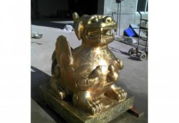 景區(qū)貔貅雕塑，戶外歐式雕塑，玻璃鋼材質(zhì)