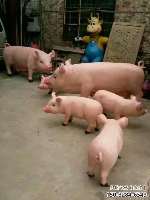 戶外野豬雕塑，動(dòng)物仿真雕塑，彩繪主題
