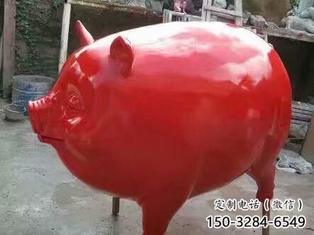 野豬彩繪雕塑，動物仿真雕塑，公園廣場擺件