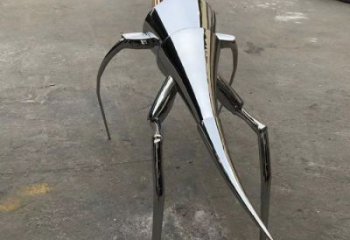 戶外仿真蝗蟲雕塑，鏡面拋光雕塑，昆蟲主題