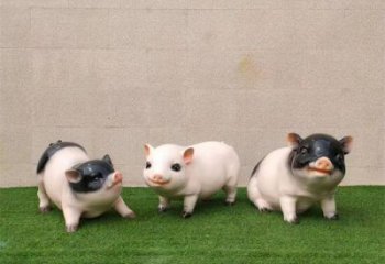 抽象野豬雕塑，動物景觀雕塑，彩繪題材