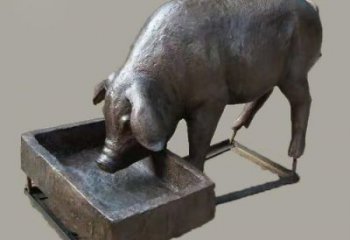 步行街野豬雕塑，動物美陳雕塑，仿真方式